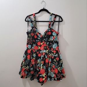 Material Girl Floral Romper with Pockets